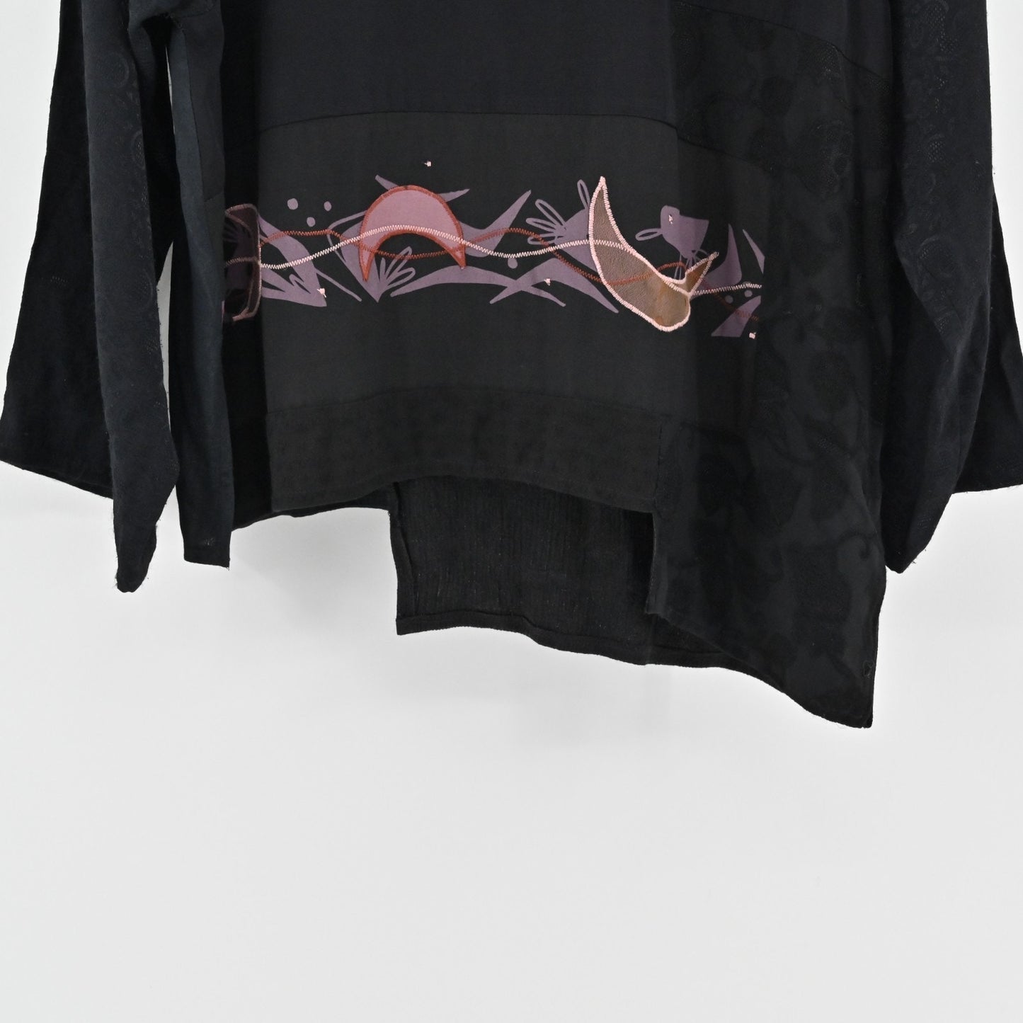 Origami Donna Jessica Black Asymmetric Top Womens Size 1 Art to Wear Lagenlook