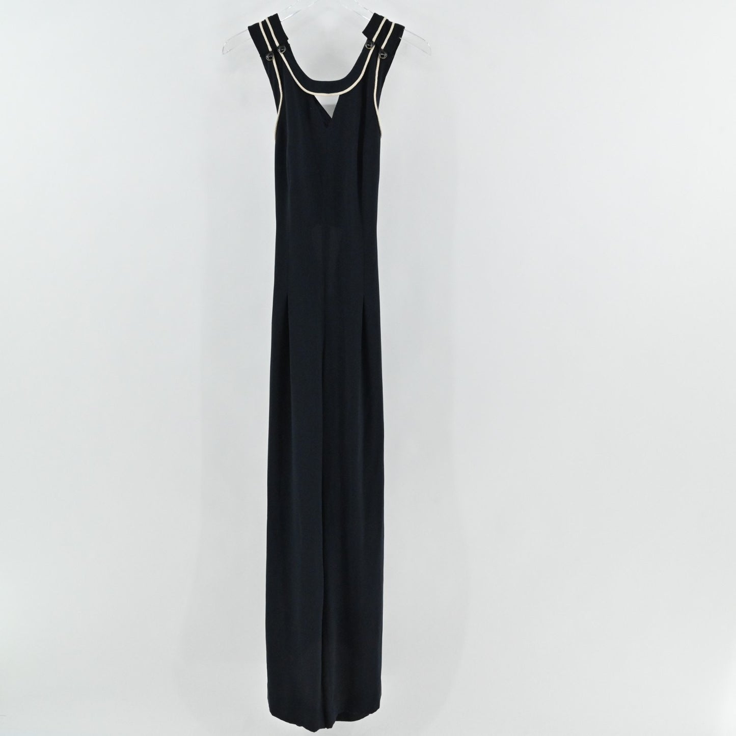 Anthropologie Womens Cartonnier Whitney Wide Leg Jumpsuit Size S Dark Navy Blue