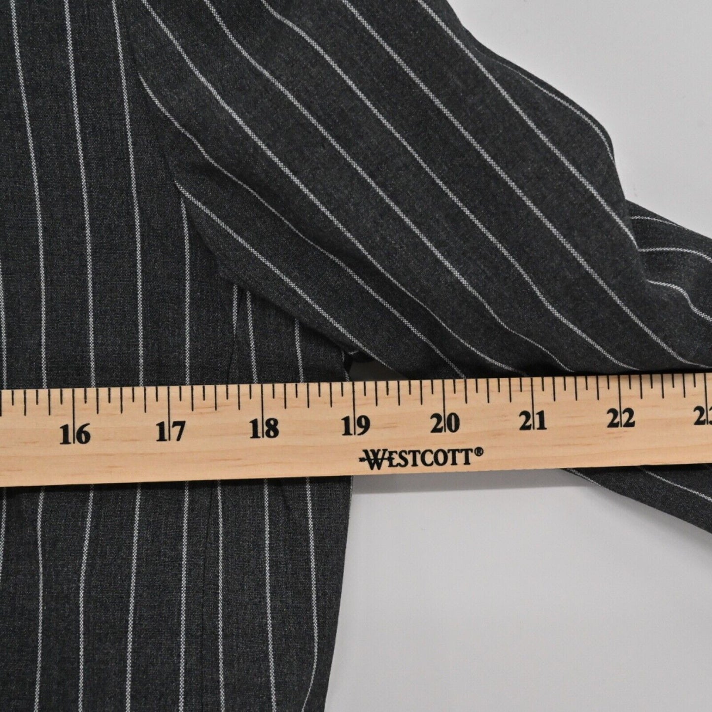 HIPCHIK COUTURE Blazer Womens Sz 8 Gray Pinstripe Rhinestone Butterfly Retro Y2K