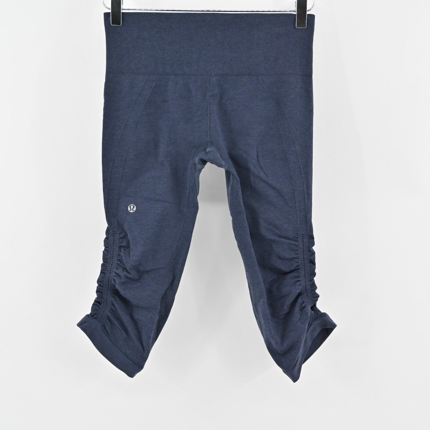 LULULEMON Leggings Womens Sz 6 In The Flow Cropped Seamless Navy Blue Atheletic