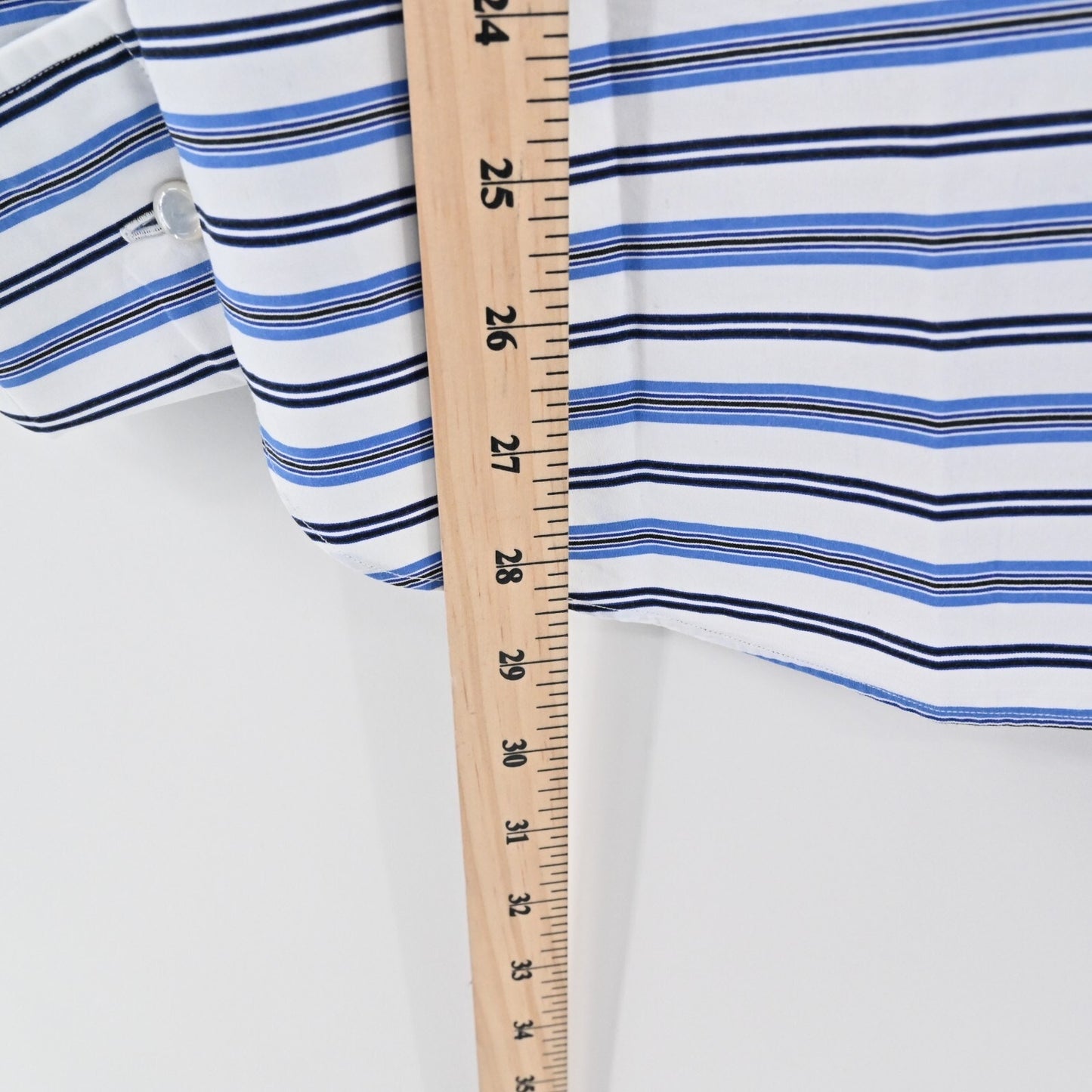 RALPH LAUREN Top Womens Size 10 Purple Label Blue Stripe Button Front Collection