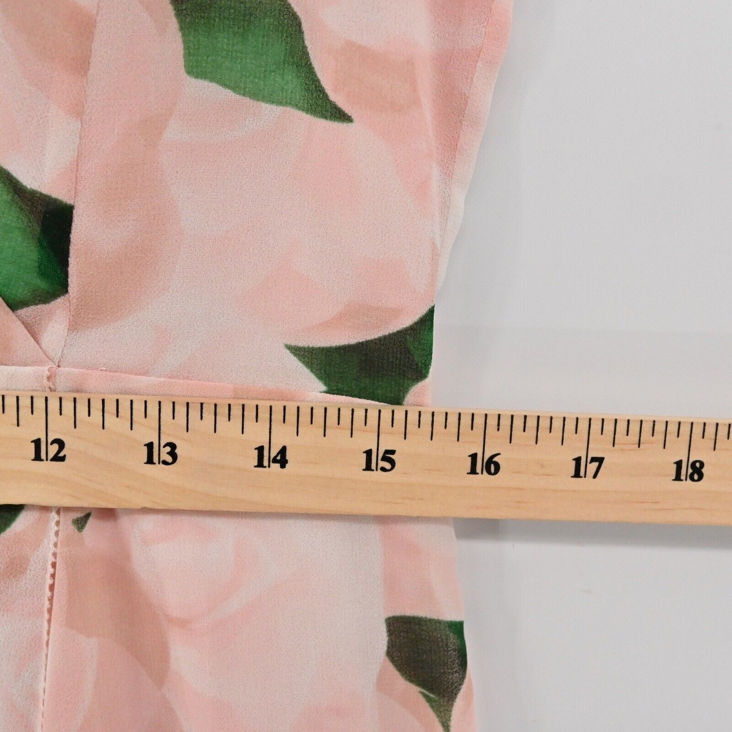 KARL LAGERFELD Dress Womens Size 8 Pink Floral Chiffon Flutter Sleeve Faux Wrap