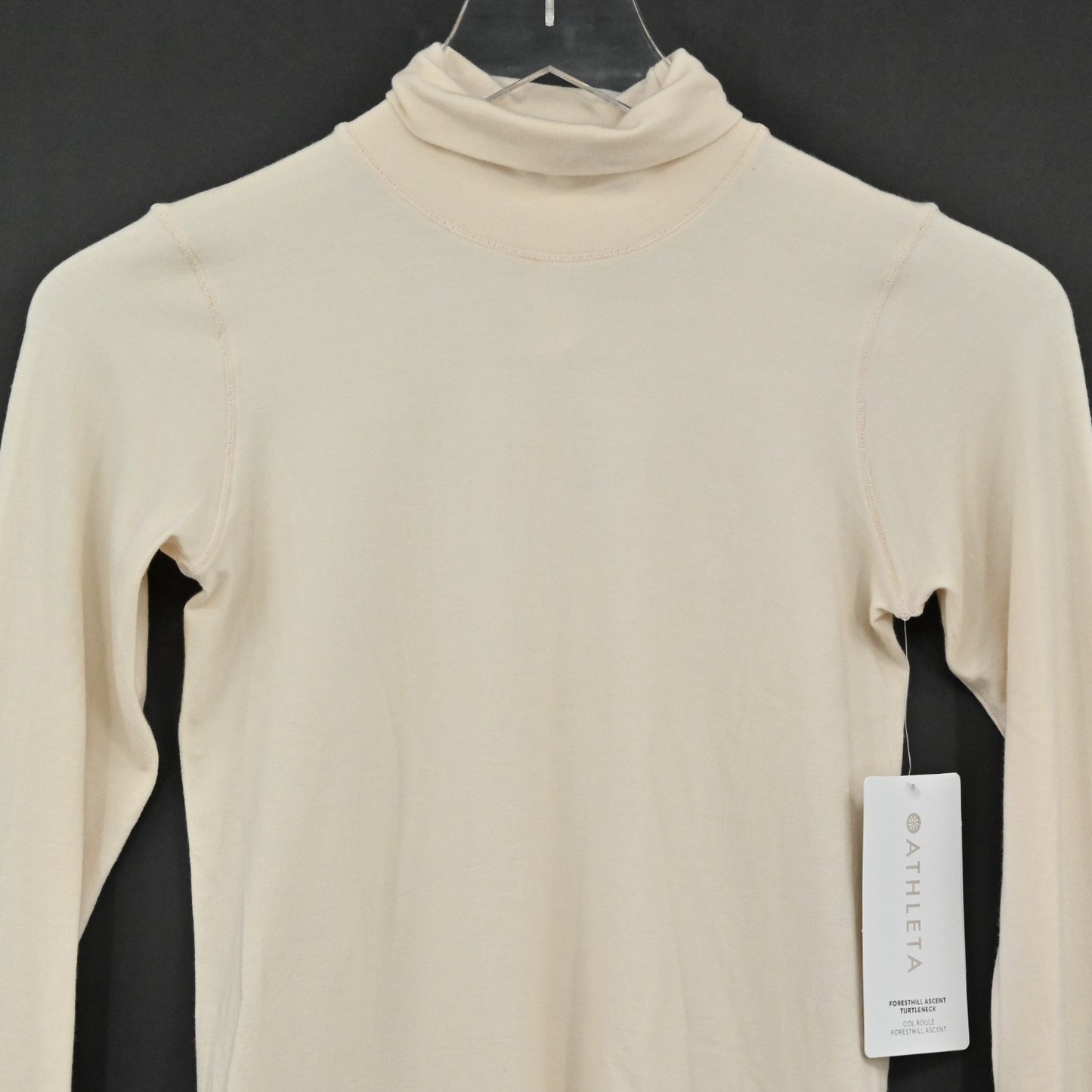 Athleta Foresthill Ascent Turtleneck Top Womens XS Cream Warm Long Sleeve Ski