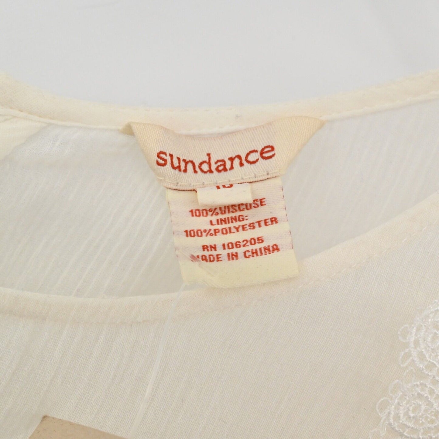 SUNDANCE Dress Womens Size 10 Ivory Floral Lace Ruffle Flutter Sleeve Maxi NEW