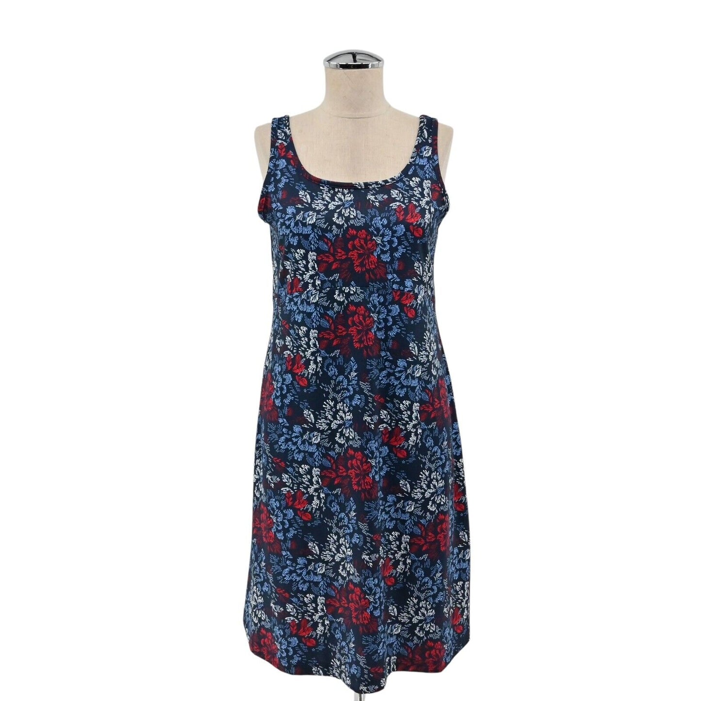 COLUMBIA Dress Womens Sz M PFG Freezer Sleeveless Collegiate Navy Deep Sea Dash