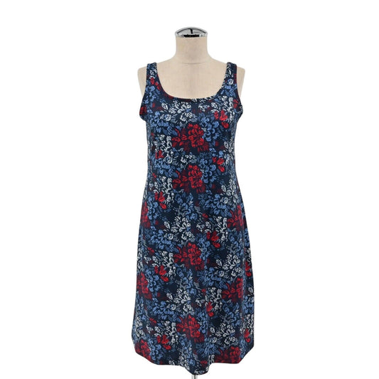 COLUMBIA Dress Womens Sz M PFG Freezer Sleeveless Collegiate Navy Deep Sea Dash