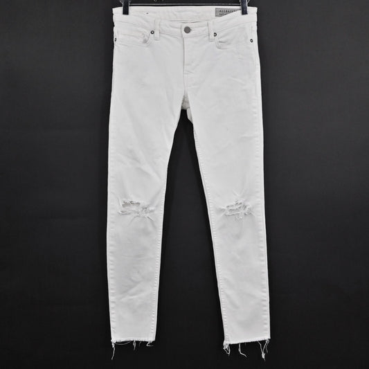 ALLSAINTS Womens White Jeans Size 27 Mast Ankle Destroyer Chalk White Denim