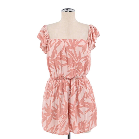 AMUSE SOCIETY Romper Womens Size Large Pink Estrella Shorts Off The Shoulder NEW