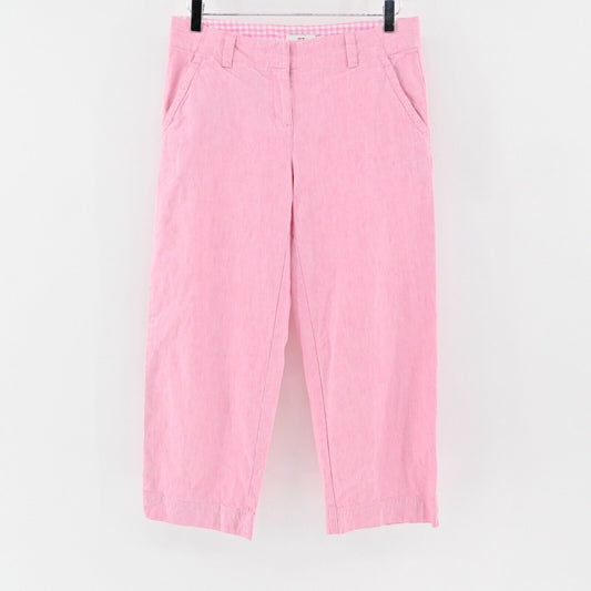 VINEYARD VINES Pants Womens Size 4 Solid Pink Linen Blend Cropped Capris Coastal