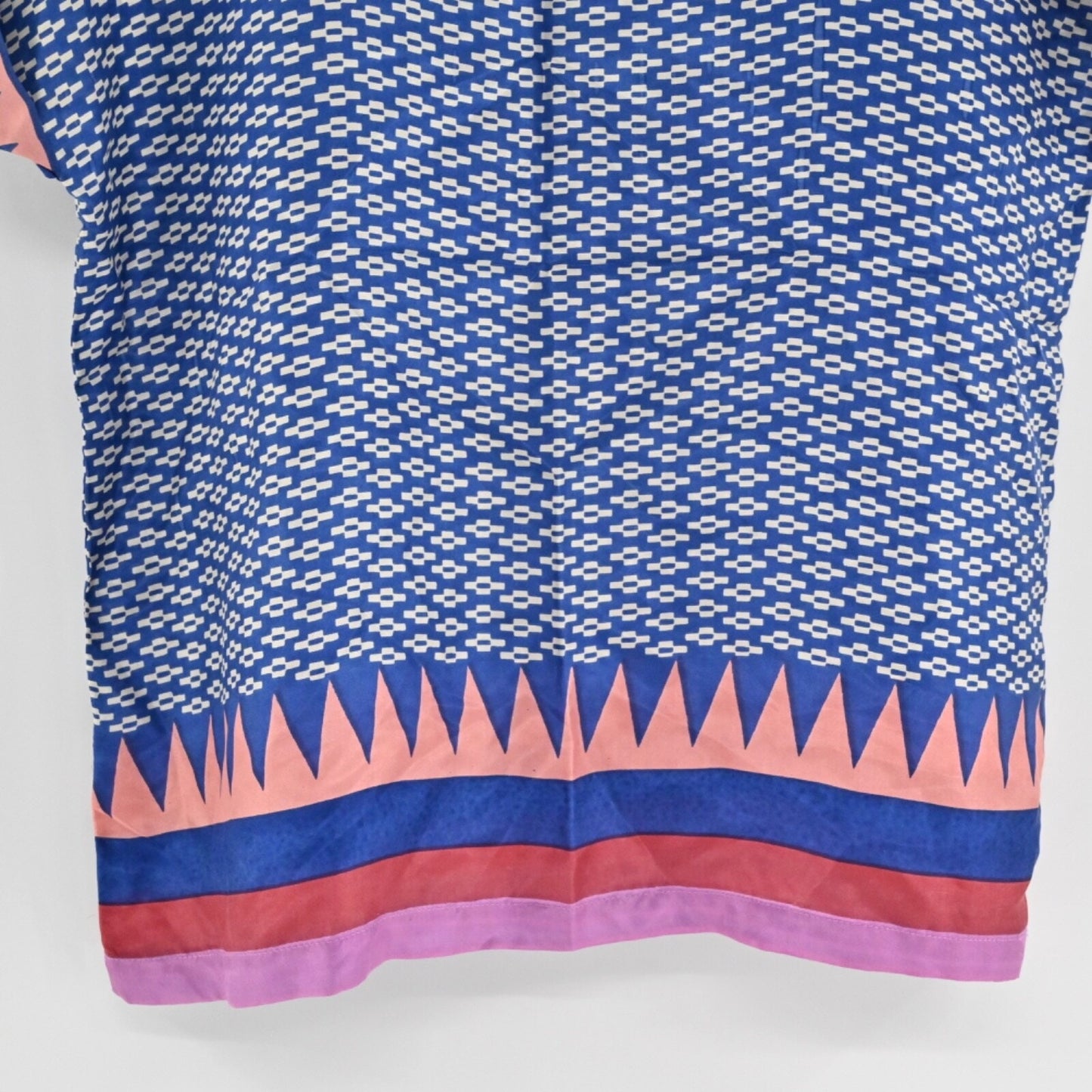 Roberta ROLLER RABBIT Womens Silk Top Size XS/S Blue Geometric Bohemian Boho