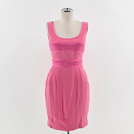 Aysha Pink Silk Dress Size 2 Retro Romantic Feminine Sleeveless Cocktail Party