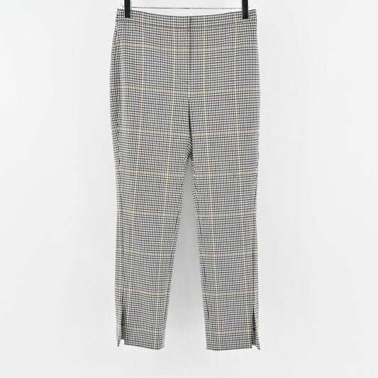 THEORY Pants Womens Size 2 Clean Straight Slit Dale Portland Plaid Wool Academia