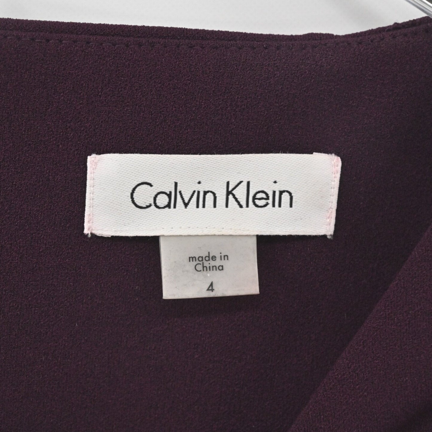Calvin Klein Burgundy Sheath Dress Size 4 Lace Bell Sleeve Sheath Moody Romantic