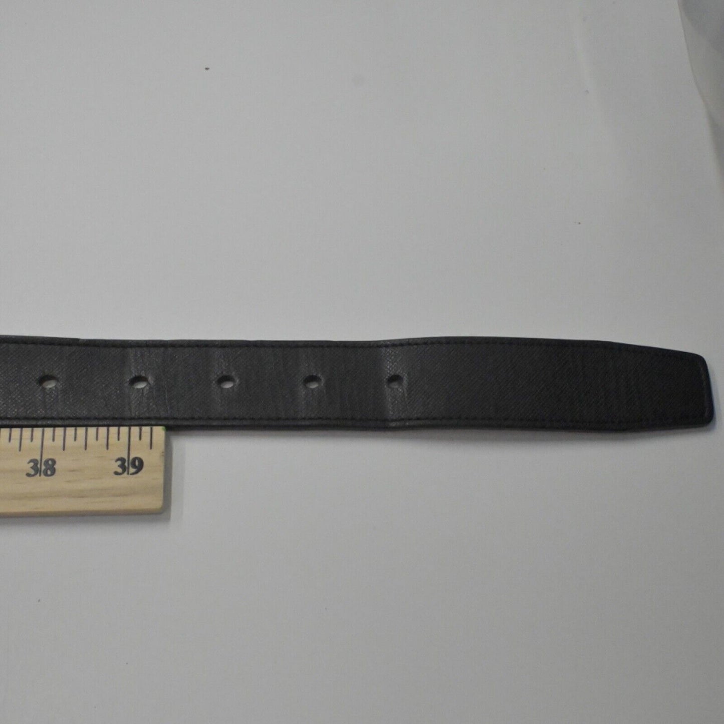 Vtg TRAFALGAR Belt Mens Sz 38/95 Black Italian Calfskin Silver Brass Buckle 00s