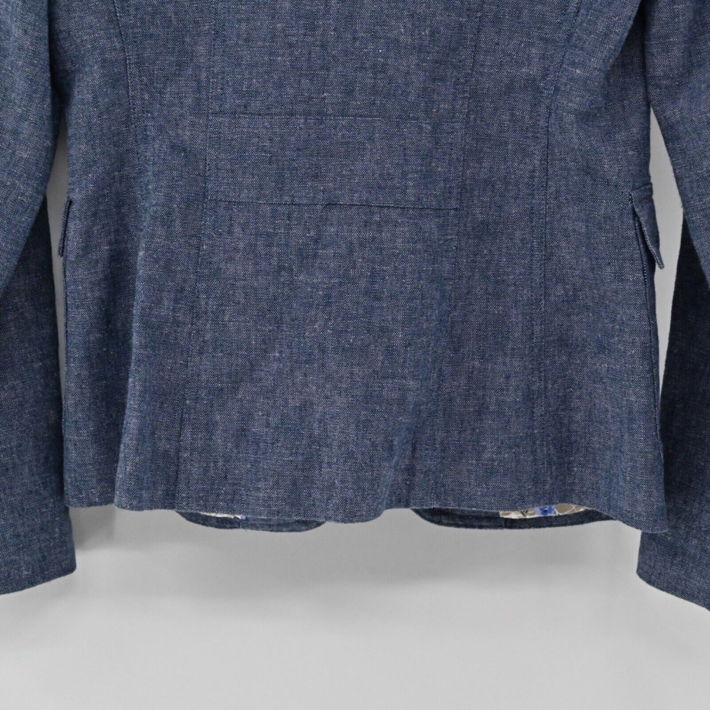 BANANA REPUBLIC Jacket Womens Sz 4 Blue Linen Cotton Button Front Utility Preppy