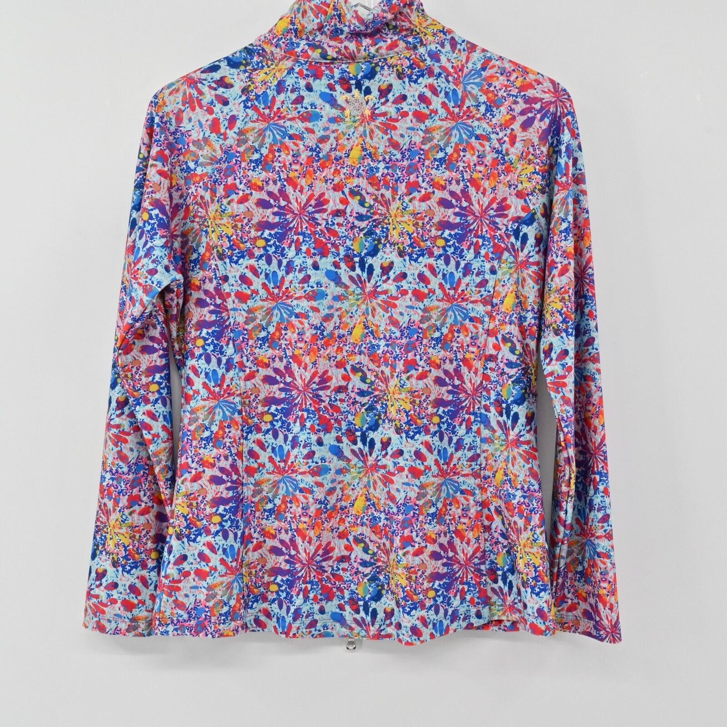 TEE 2 SEA Jacket Womens Size S Multicolor Printed Long Sleeve Mock Neck Zip Up