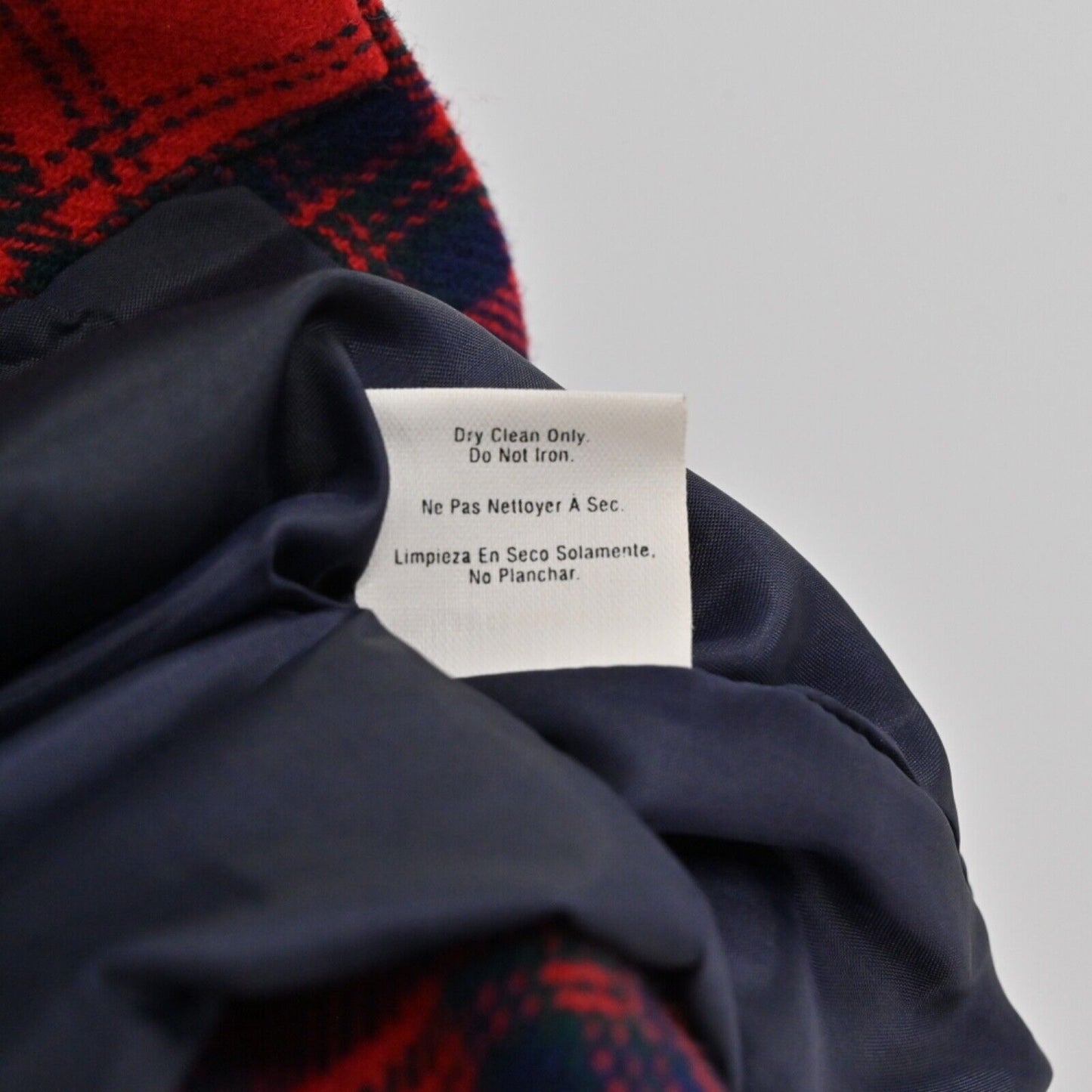 Vtg DKNY Blazer Womens Sz 10 Red Blue Plaid 100% Wool Tweed Preppy Academia 80s