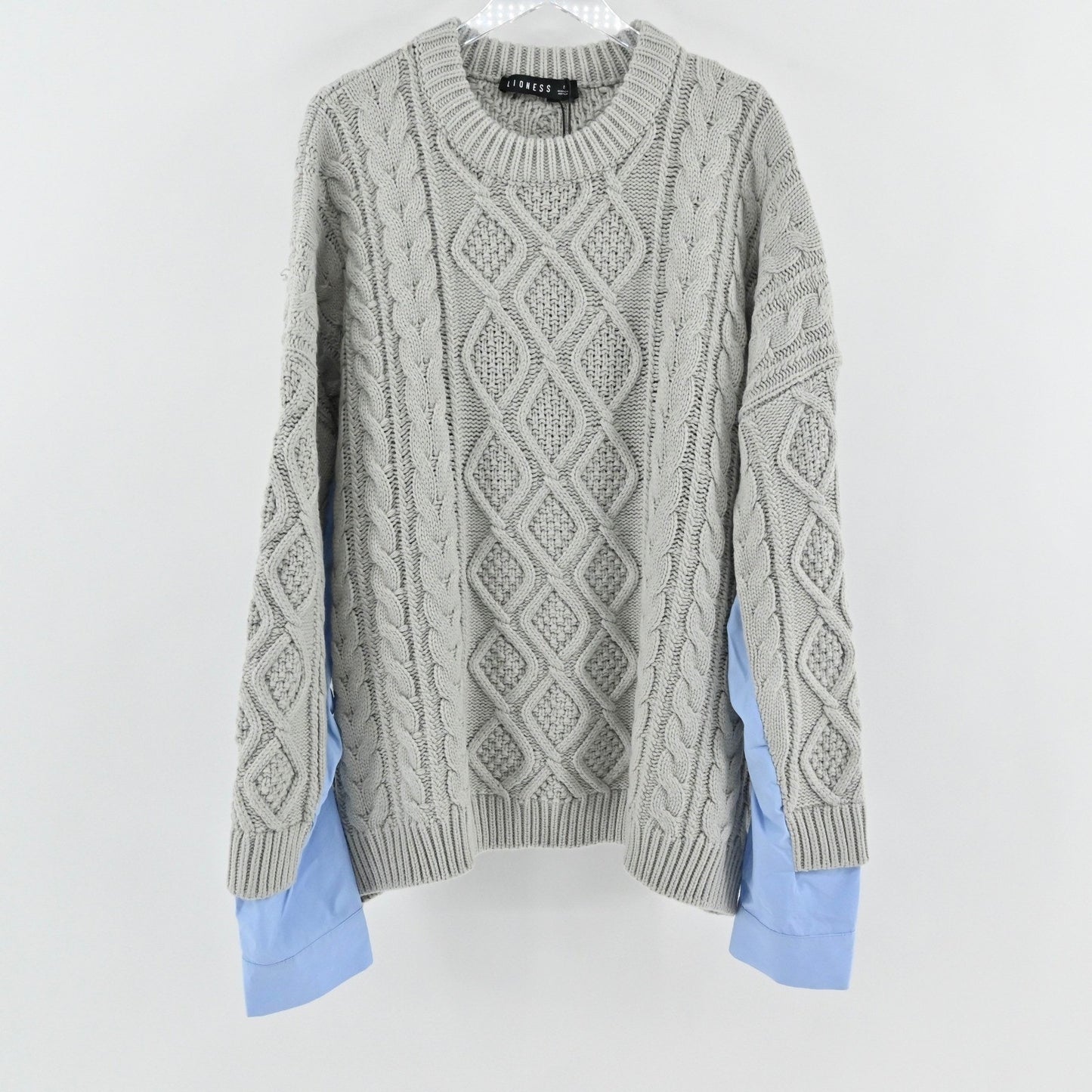 LIONESS Womens Sonny Oversized Knit Sweater Size S Cable Fisherman Cozy Revolve