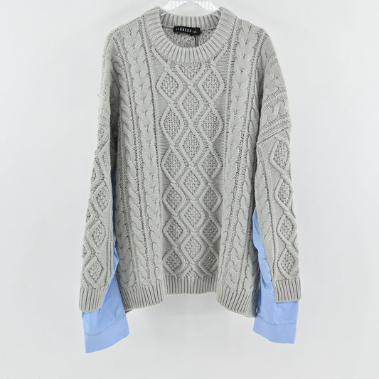 LIONESS Womens Sonny Oversized Knit Sweater Size S Cable Fisherman Cozy Revolve