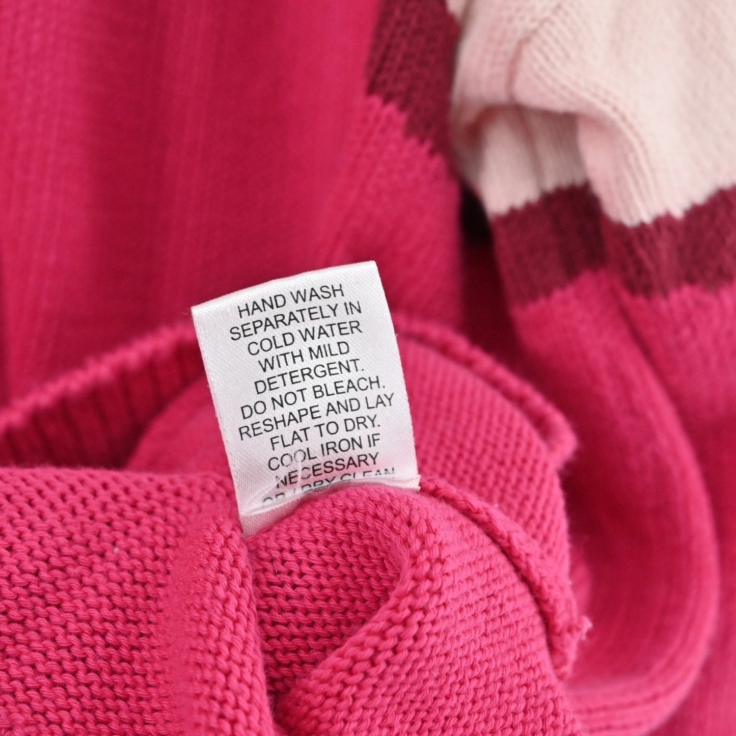 Tuckernuck Womens Pink Jersey Stripe Sweater Size M Wave Knit Pullover Cotton