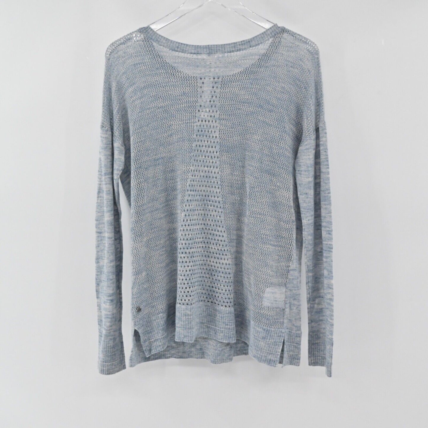 LULULEMON Top Womens Sz S Heather Blue Well Being Crew Sweater Linen Athleisure