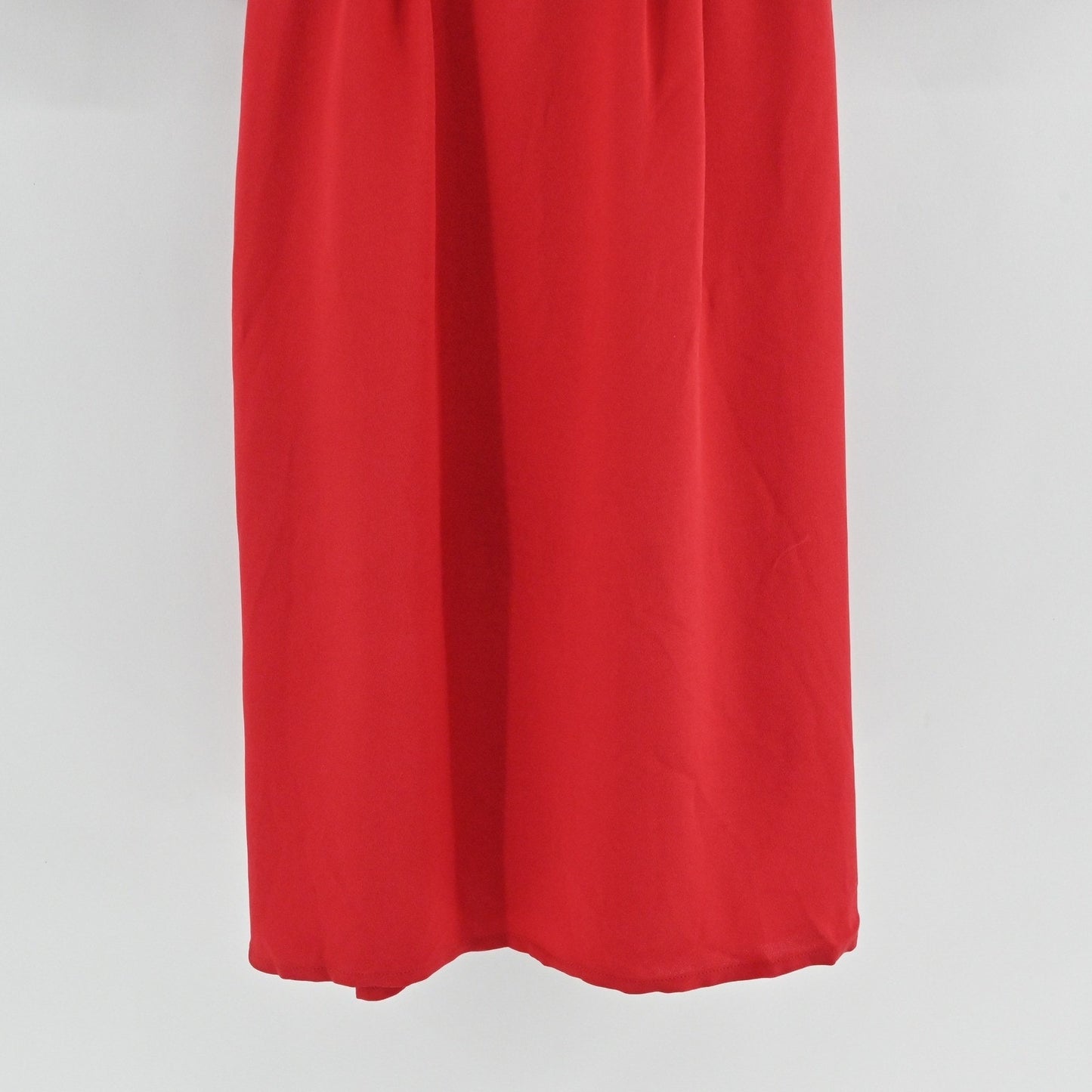 Mason Silk Shirt Dress Sz 4 Red Puff Sleeve Button Front Tie Belt Retro 50s USA