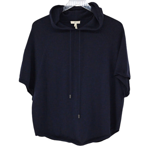 JOIE Hoodie Womens Size XS Wool Knit Dark Navy Short Sleeve Relaxed Fit Pullover