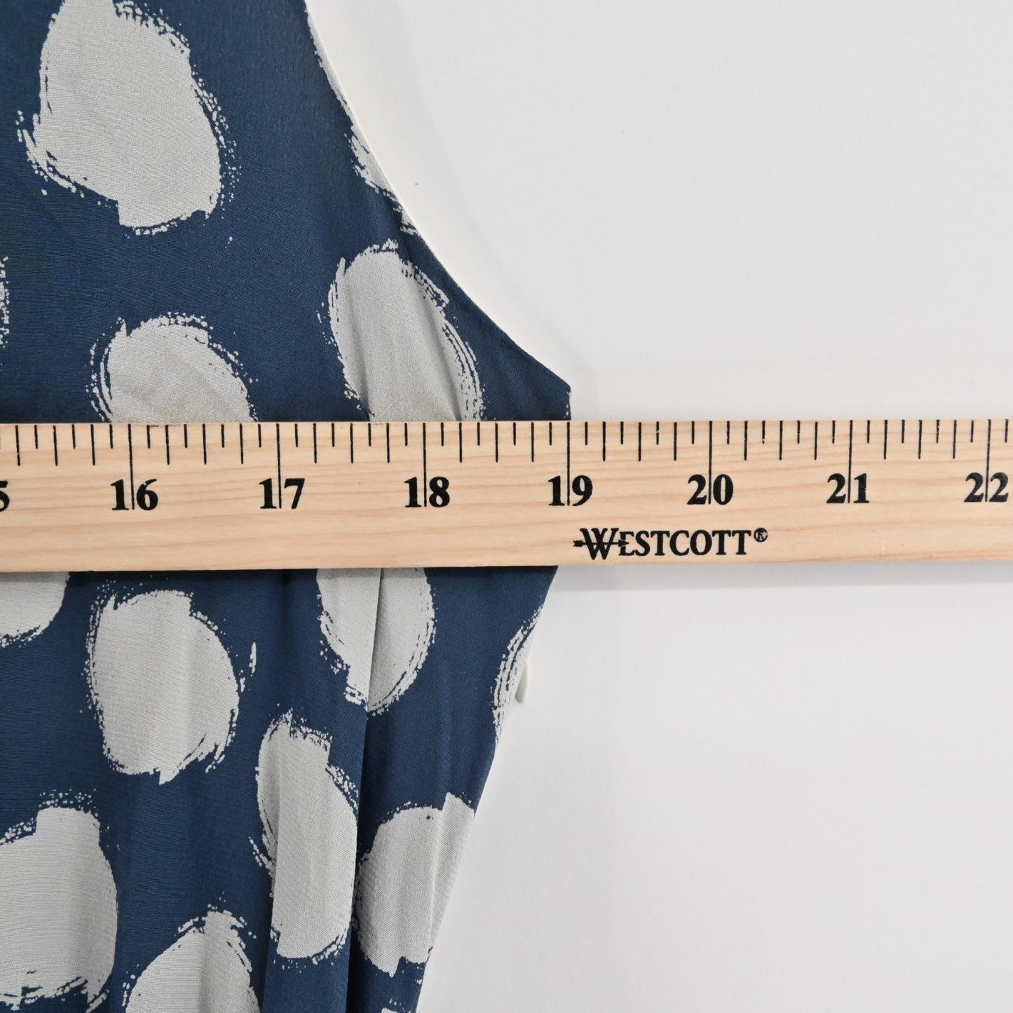 THEORY Womens Ruchia Silk Dress Size 6 Ikat Dot Sleeveless Blue Cream Stretch