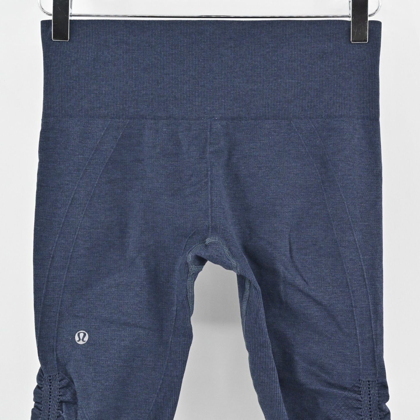 LULULEMON Leggings Womens Sz 6 In The Flow Cropped Seamless Navy Blue Atheletic