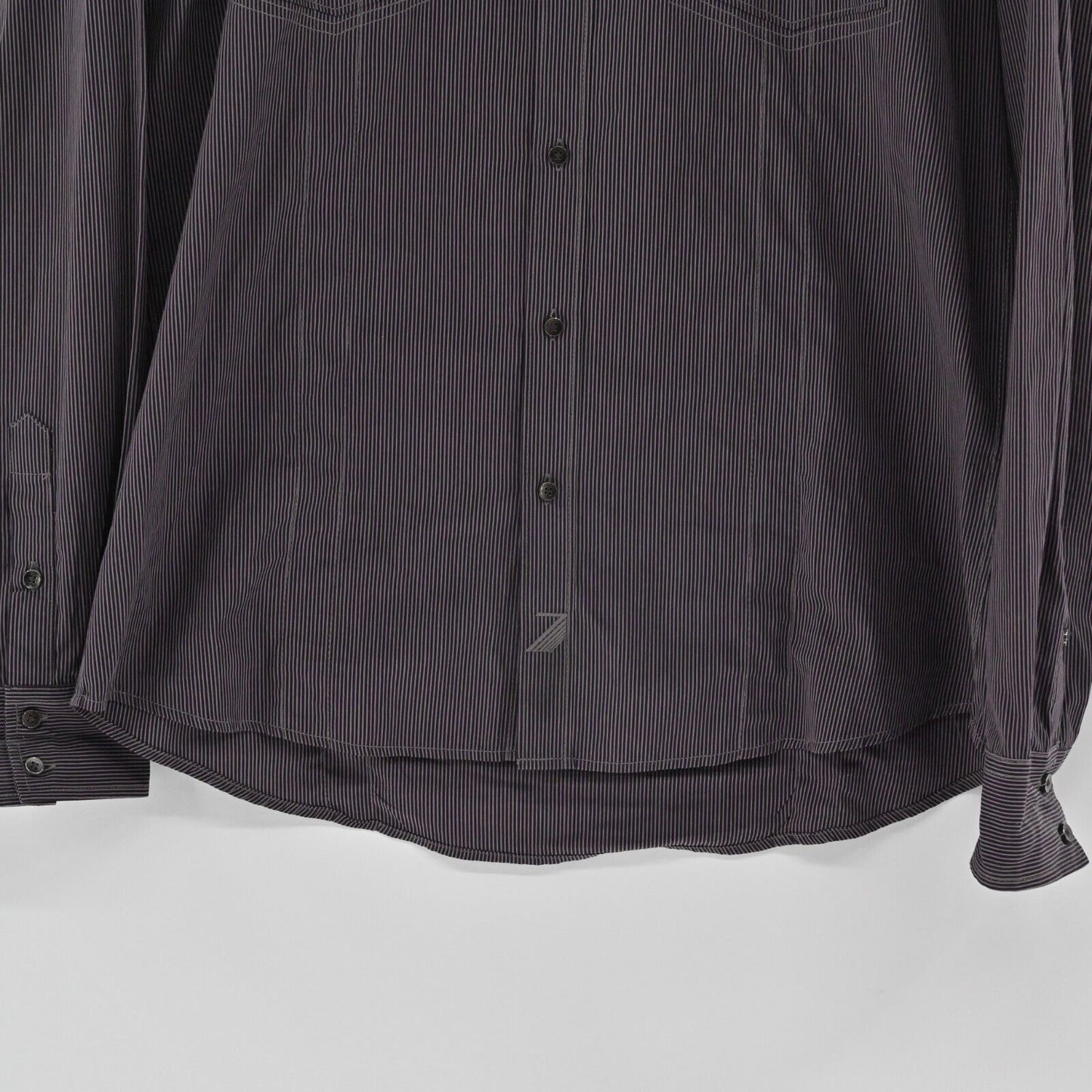 7 DIAMONDS Shirt Mens Sz XL Casual Stripe Long Sleeve Button Down Front Pockets