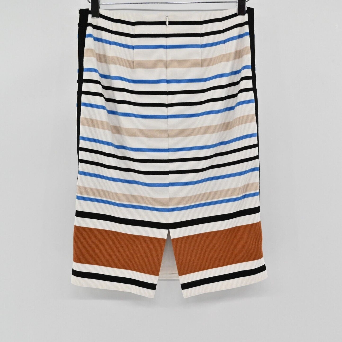 WHBM Skirt Womens Sz 2 Ponte Multi Stripe Pencil Knee Length Corpcore Office