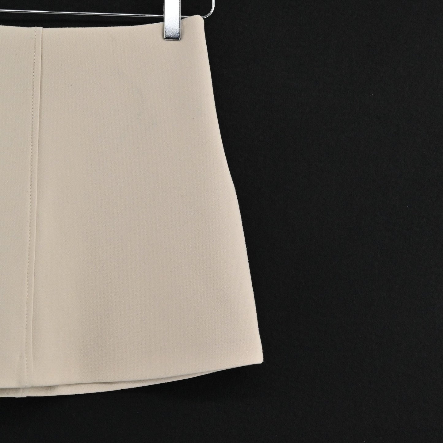 Courreges Paris Wool Mini Skirt Sz 38 Beige Mod Twee Retro Preppy Light Academia