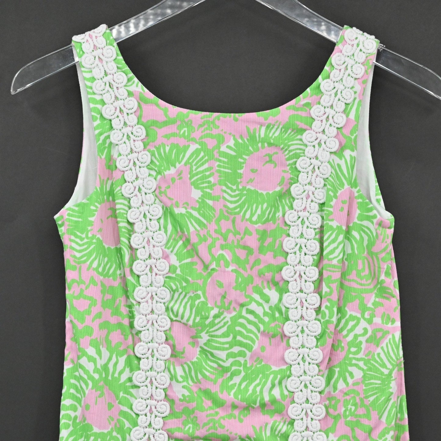 Lilly Pulitzer Liz Mini Shift Dress Size 00 Green Sunnyside Lions Cotton Pockets