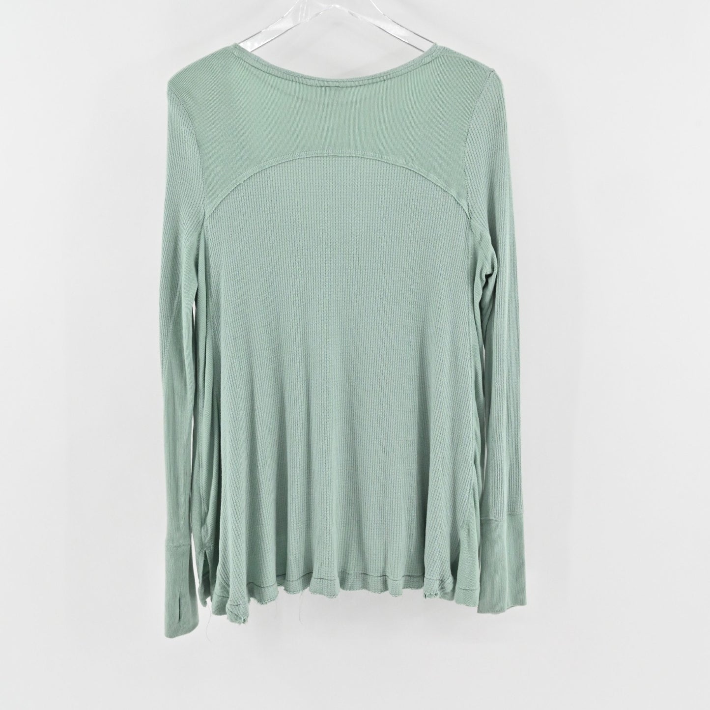 Free People Womens Malibu Waffle Thermal Top Size M Mint Seafoam We The Free