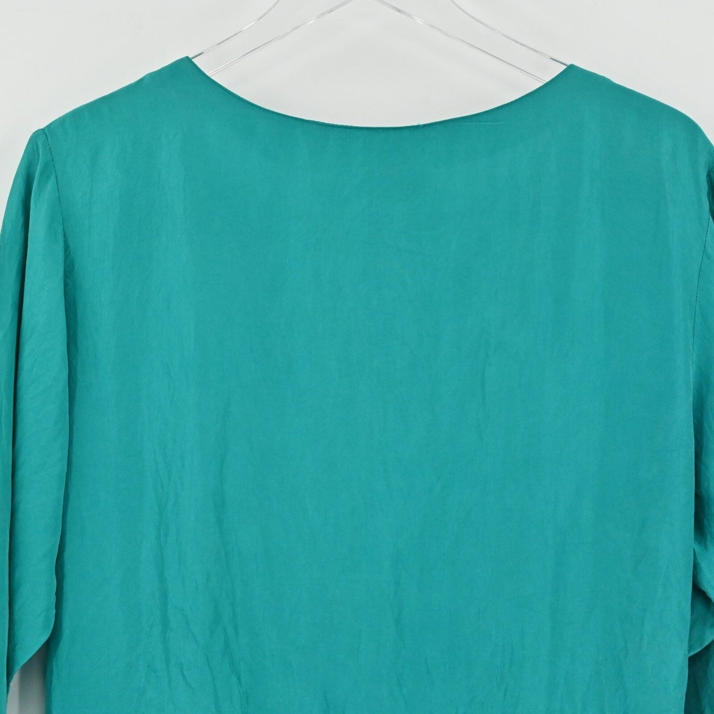 Vtg Victorias Secret Gold Label Silk Dress Size S Teal Button Modest Timeless