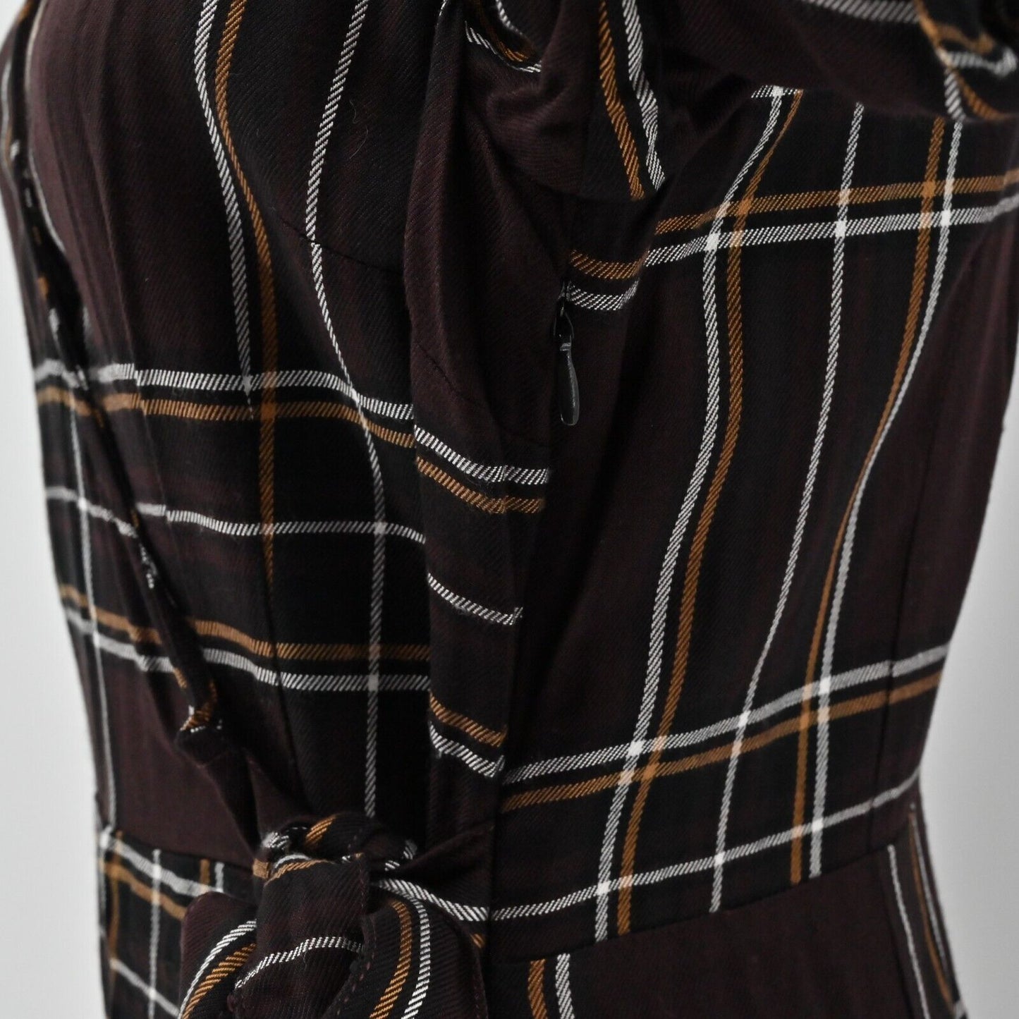 SANCTUARY Dress Womens Size 6 Upbeat Plaid Print Faux Wrap Long Sleeve VNeck