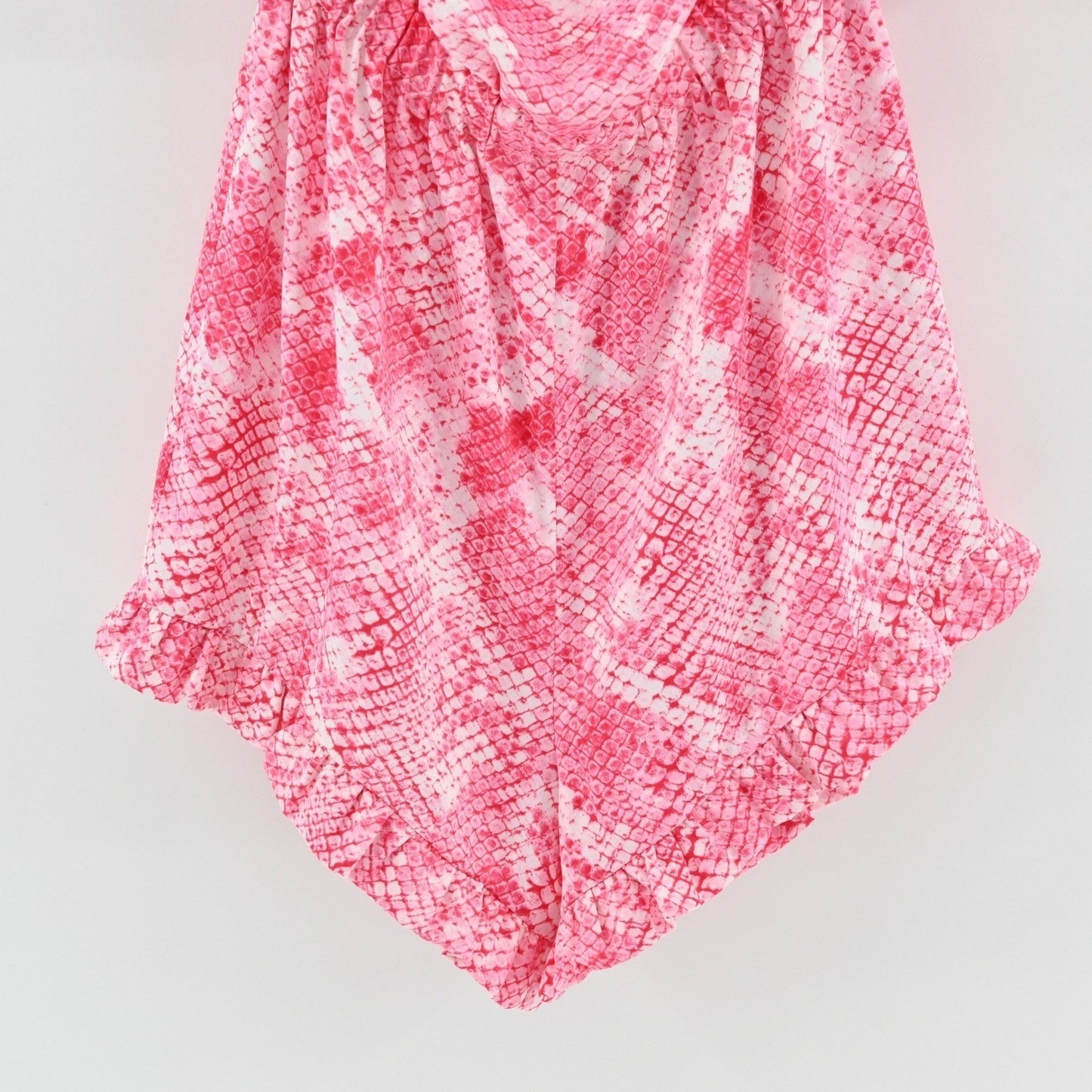 Beach Bunny Tanner Romper Sz XS Pink Snakeskin Off The Shoulder Boho Resort Wear