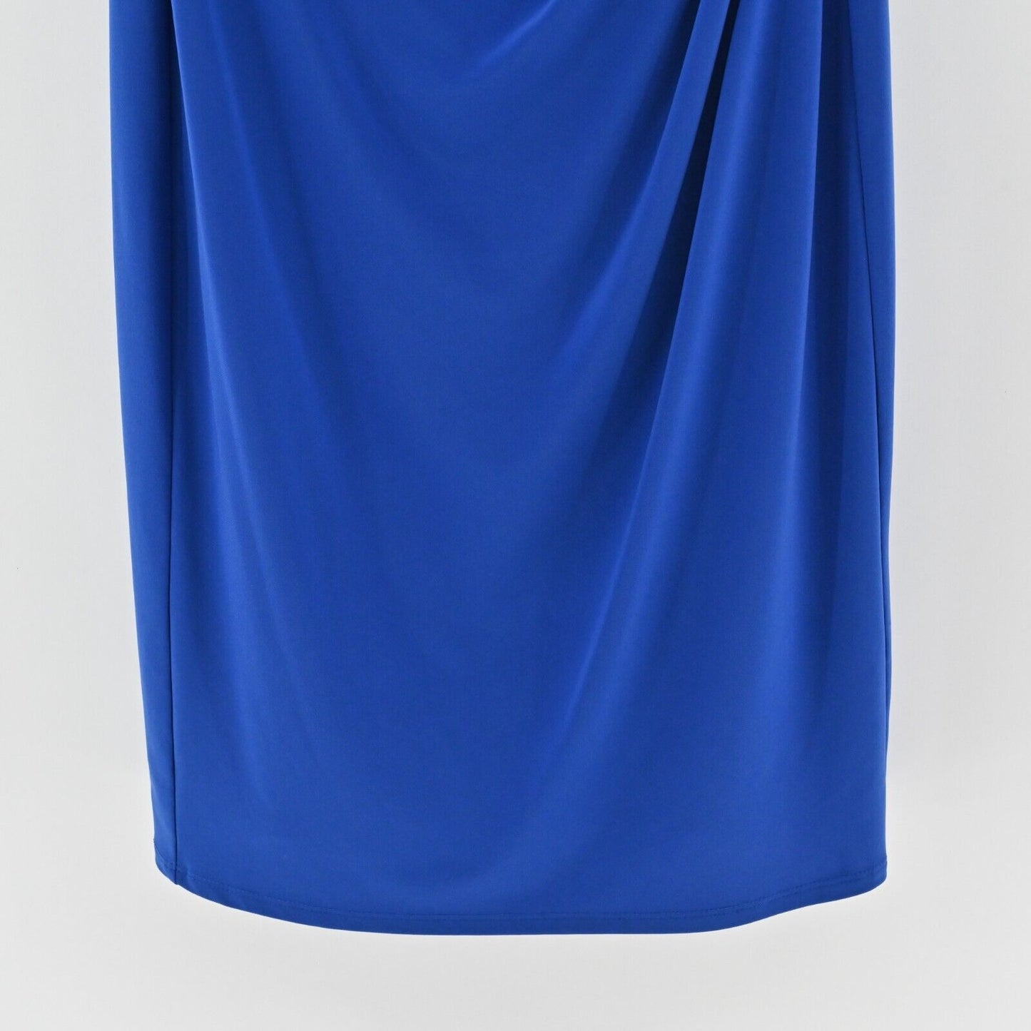 RALPH LAUREN Dress Size 6 Cobalt Blue Stretch Jersey Cowl Neck Ruched Corpcore