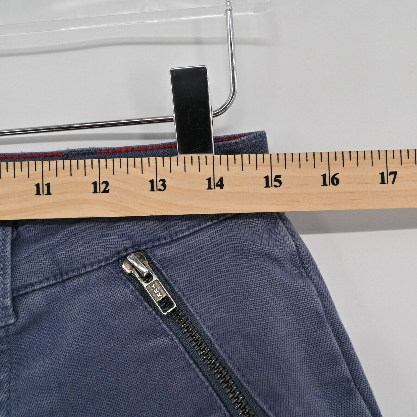 PEACE LOVE WORLD Jeans Womens Sz 8 Cropped Wide Leg Twill Blue Denim Zip Pockets