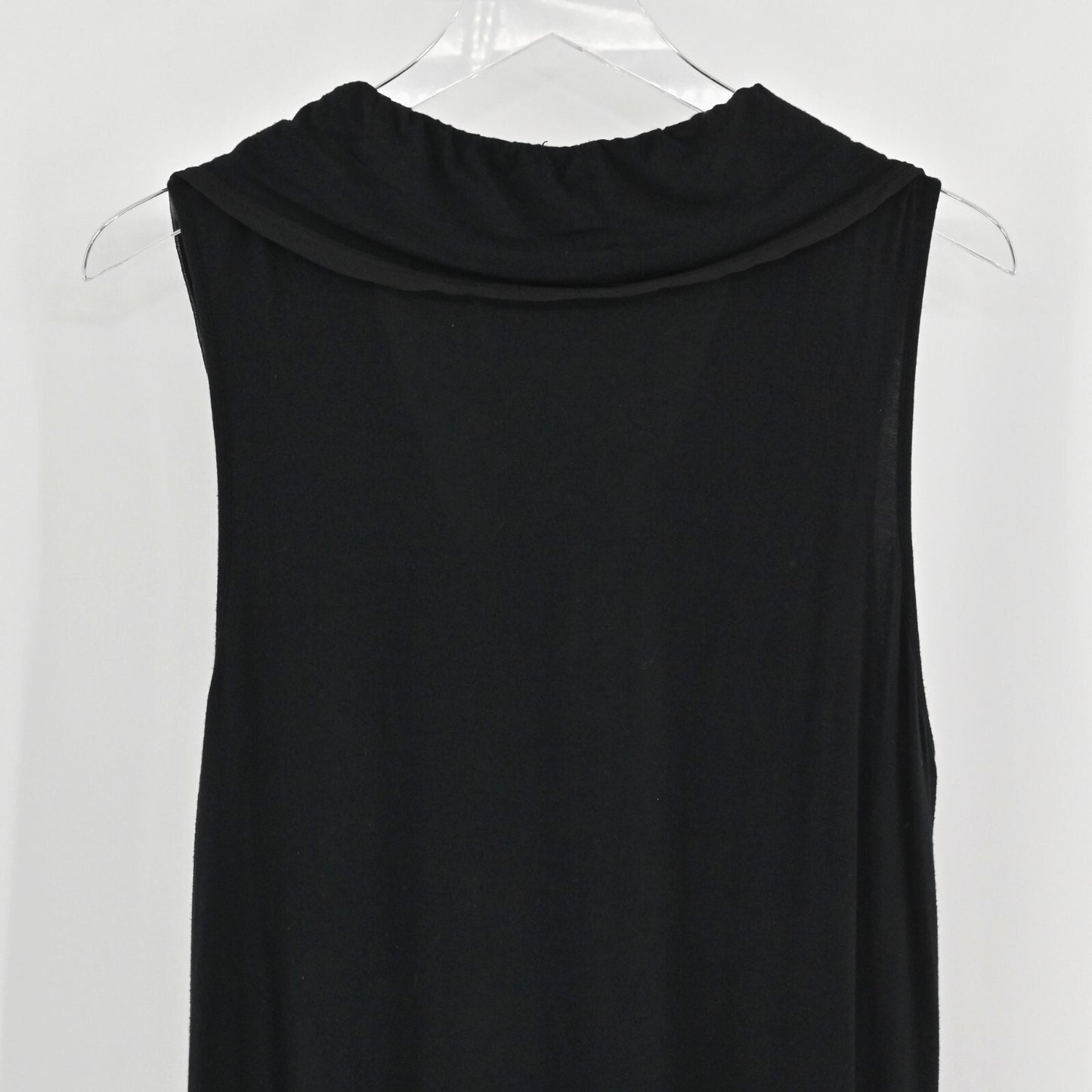 VIVIENNE TAM Womens Black Ruffle Top Size XL Blouse Sleeveless Button Front