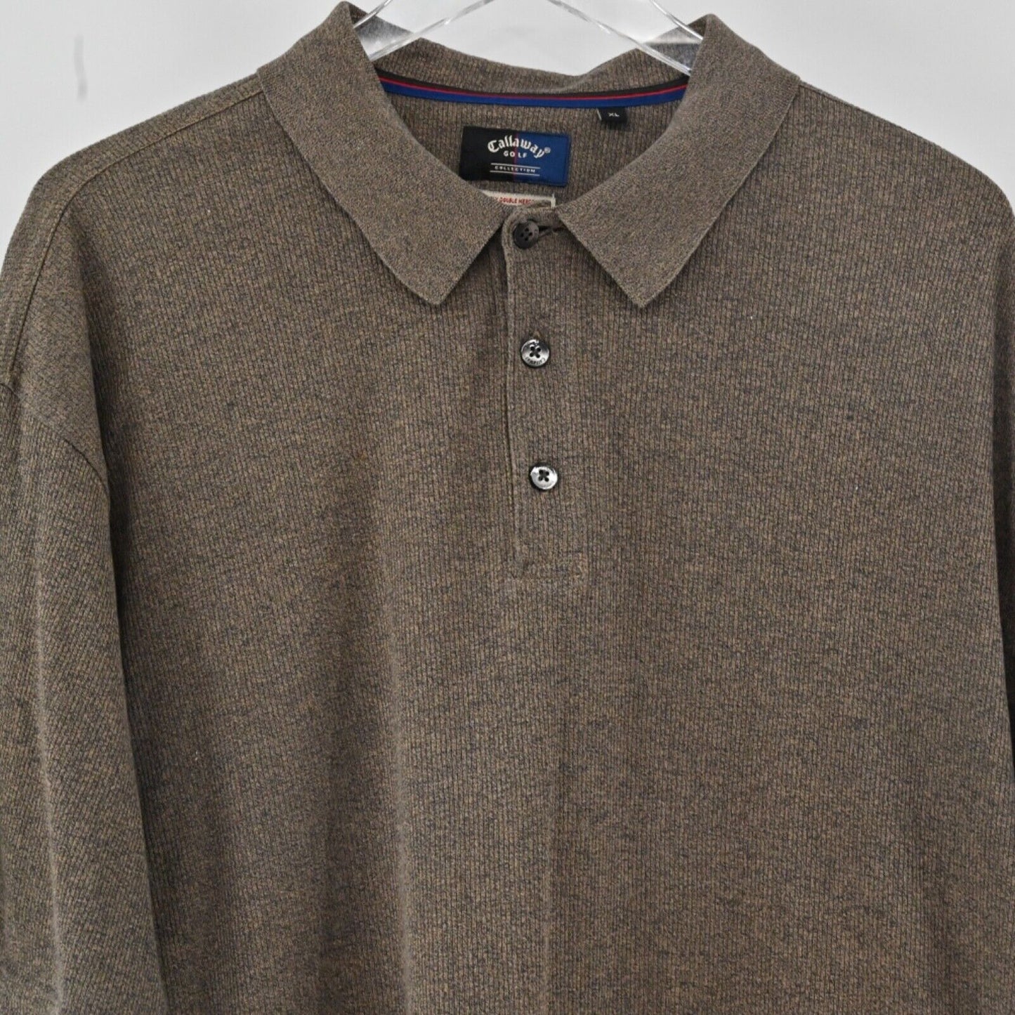 Vtg CALLAWAY Polo Mens Sz XL Brown 100% Cotton Golf Collection Short Sleeve 90s
