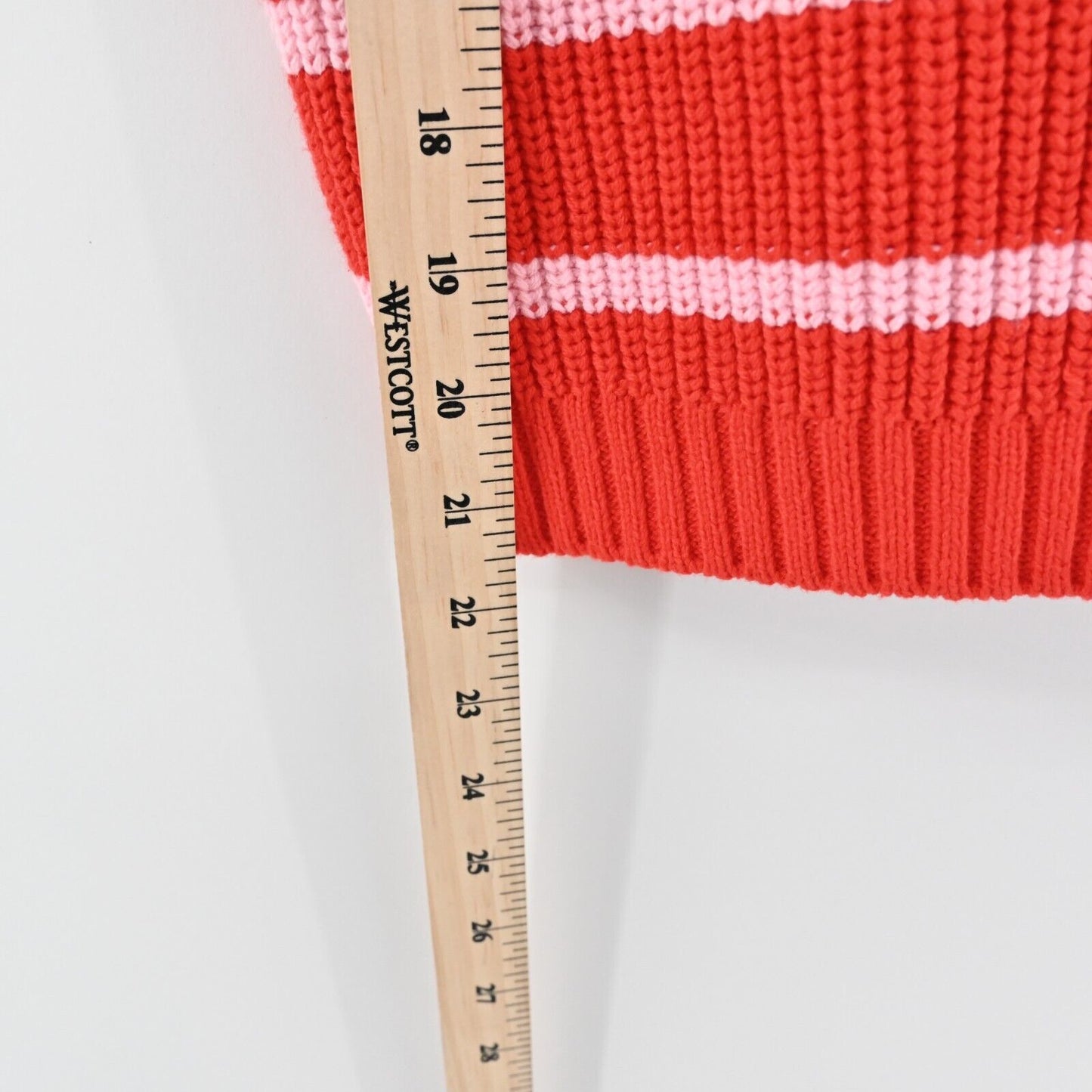 KERRI ROSENTHAL Sweater Vest Womens Siz M Red Pink Striped Heart Smiley Face NEW