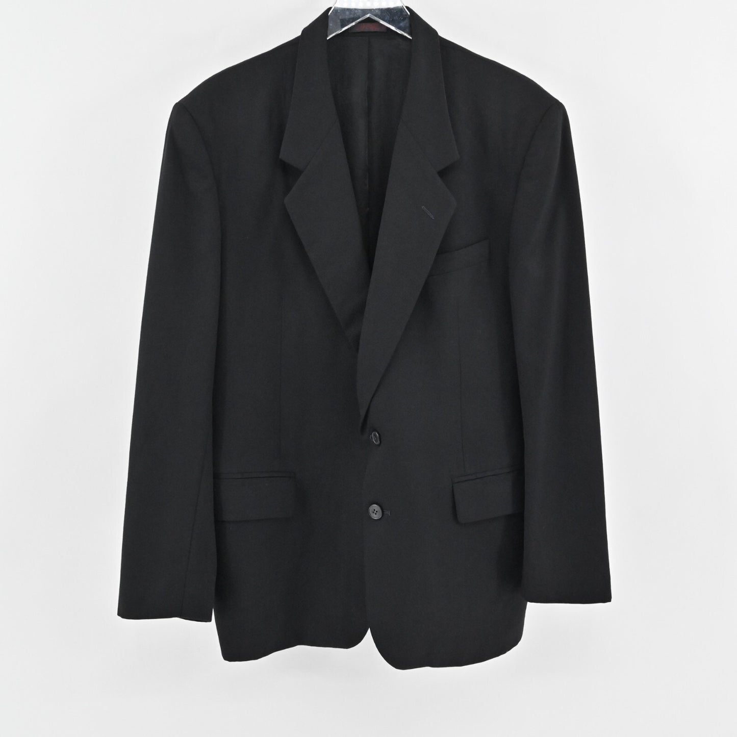 JEAN PAUL GERMAIN Mens Wool Blazer Size 42R Black Classic Single Breasted Jacket