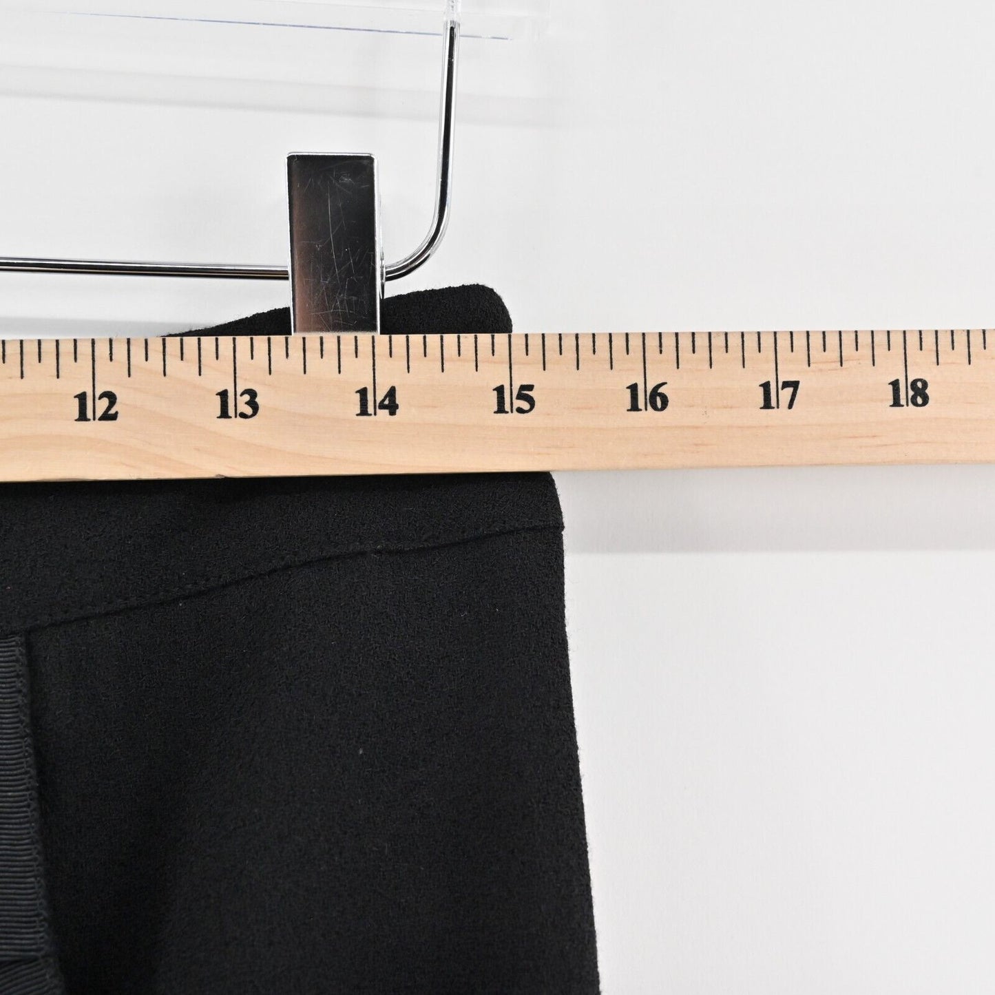 ETCETERA Skirt Size 4 Classic Solid Black Wool Flared Flounce Lined Front Pocket