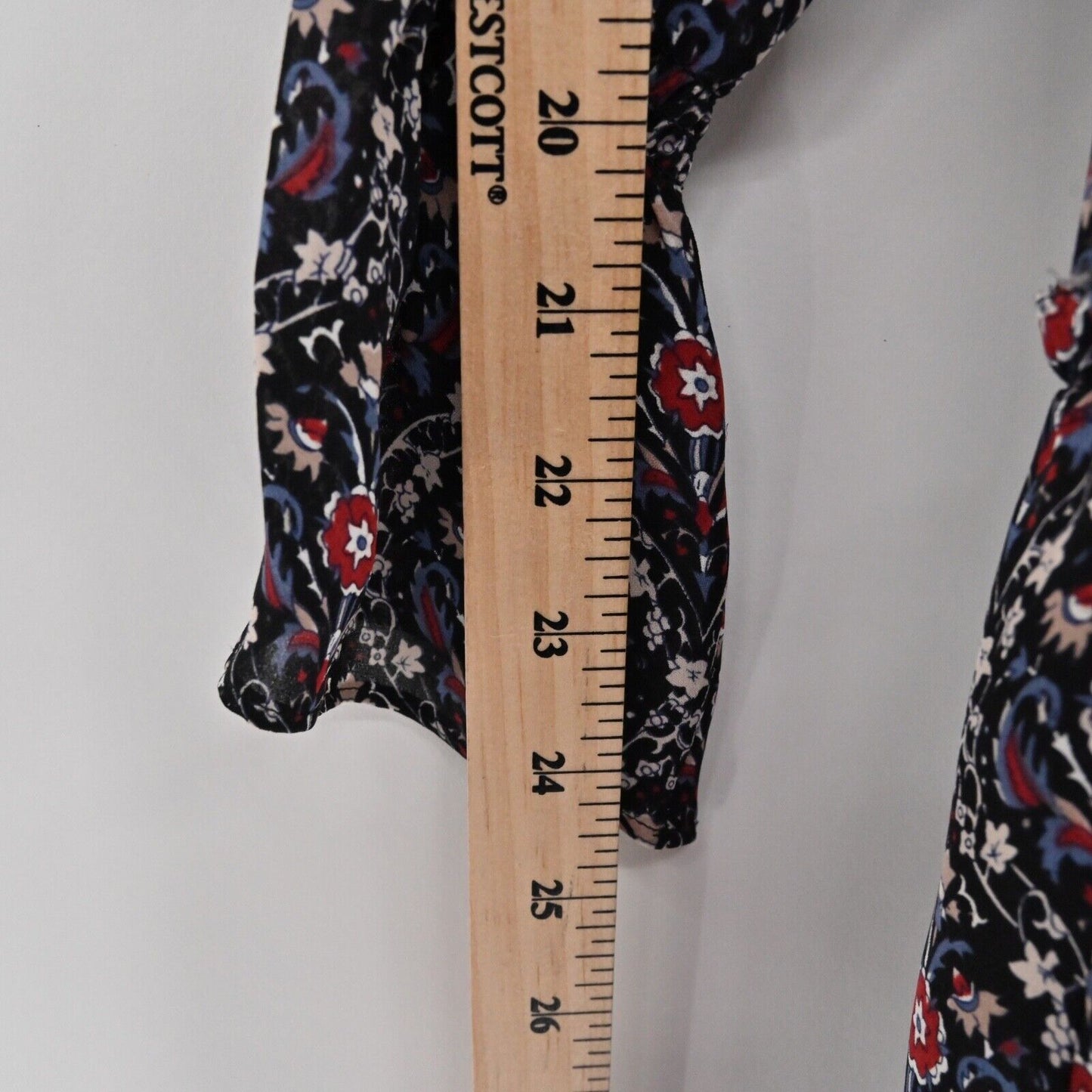 JOIE Dress Sz S Jamira Black Floral Silk Tie Neck Bell Sleeve Ruffle Mini Ditsy