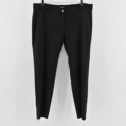 Eileen Fisher Womens Zip Ankle Pants Size L Black Skinny Leg Casual Stretch