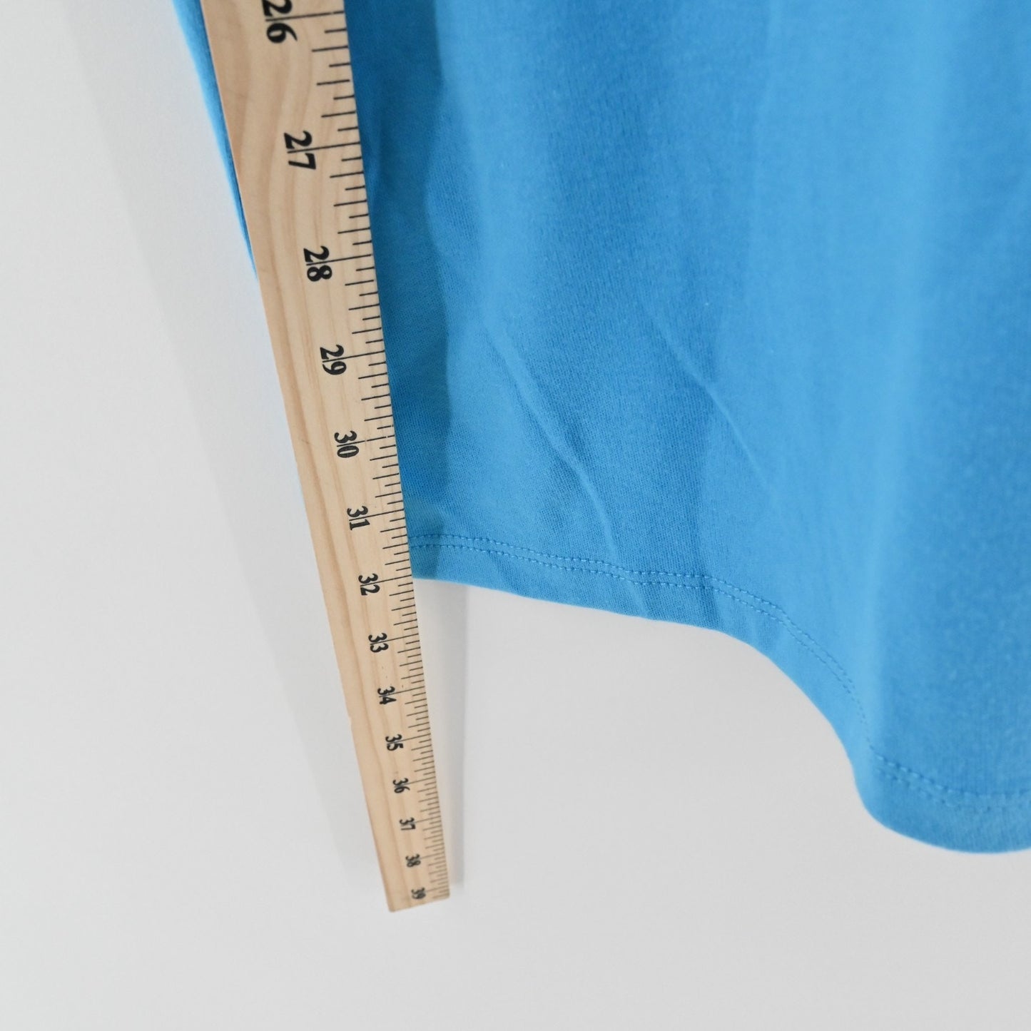 Quacker Factory Womens Scalloped Rhinestone Top Size 3X Blue 3/4 Puff Sleeve