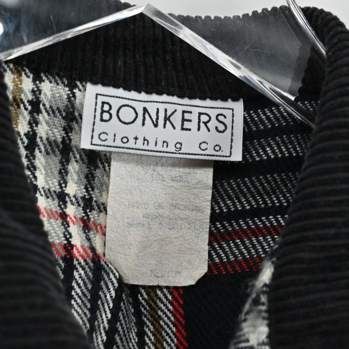 Vtg Y2k BONKERS Wool Blend Plaid Cropped Jacket Size M Corduroy Preppy Grunge