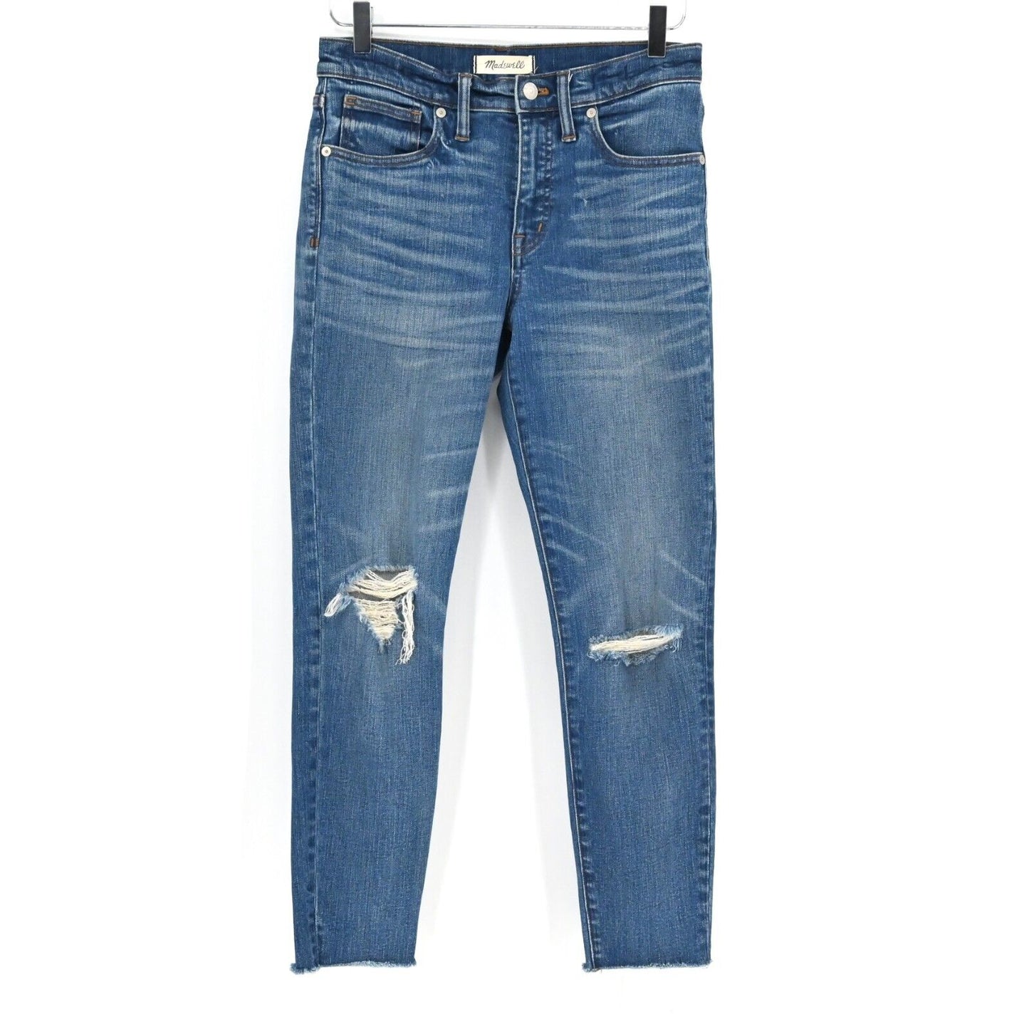 MADEWELL 9 High Rise Skinny Jeans Womens Size 27 Crop Stretch High Distressed