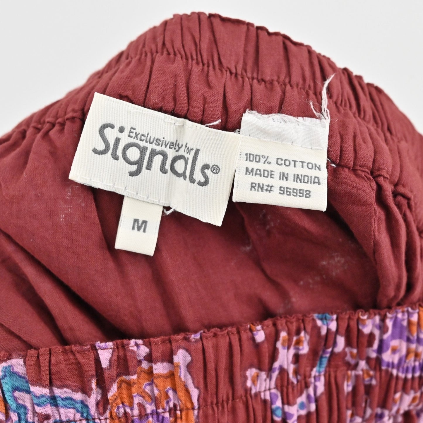 Exclusively for Signals Skirt Size M Tiered Maxi Cotton Multicolor Paisley Boho